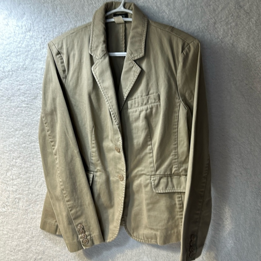 J. Crew Khaki Green Cotton Blazer